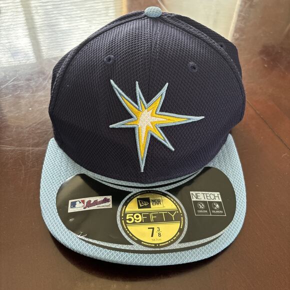 Tampa Bay Rays New Era MLB‎ 59FIFTY NWT Fitted Hat Size 7 3/8 Blue - Picture 1 of 4